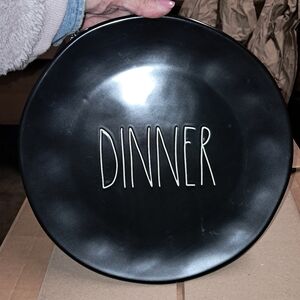 New! Rae Dunn Black Dinner Plate. 11"